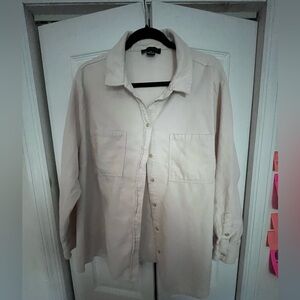 Sanctuary Cream Button-Up Plus Shirt